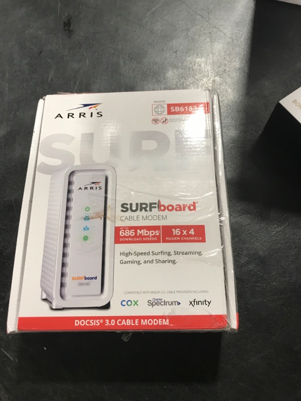 Photo 4 of ARRIS Surfboard SB6183 DOCSIS 3.0 Cable Modem (400 Mbps Max Internet Speed) & W21 AX6600 WiFi 6 Mesh Ready Router Bundle (WiFi Coverage up to 2,750 sq ft) | Mesh with Your Cable Internet DOCSIS 3.0 Modem + AX6600 Mesh Router