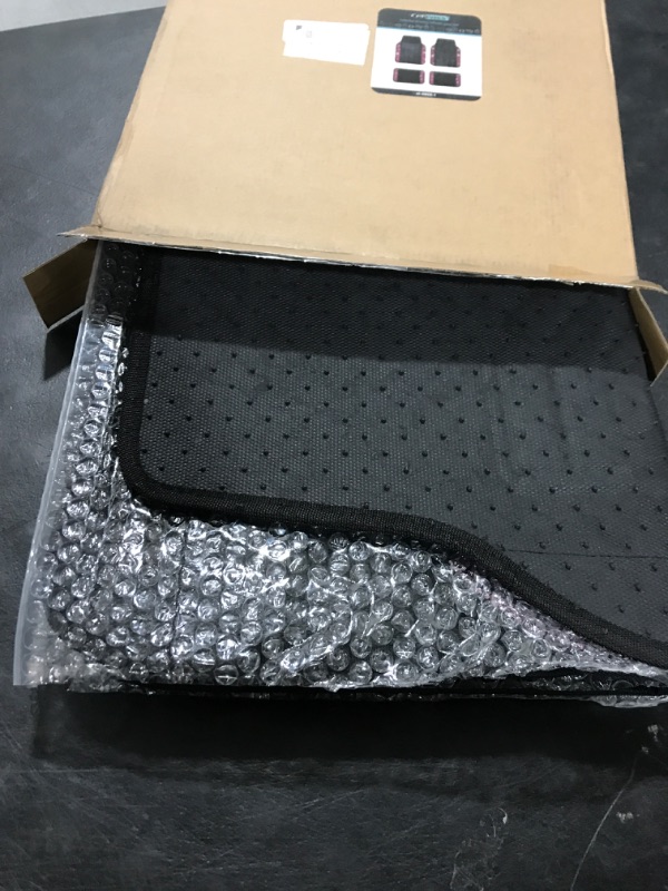 Photo 1 of CAR PASS Shining Rhinestones Carpet, Bling Crystal Diamond Sparkly Glitter Car Floor Mat, Anti-Slip PVC Heel Pad Automotive Universal Fit for SUV Sedan Car Van, 4pcs for Girl Cute Women (Black Pink)
