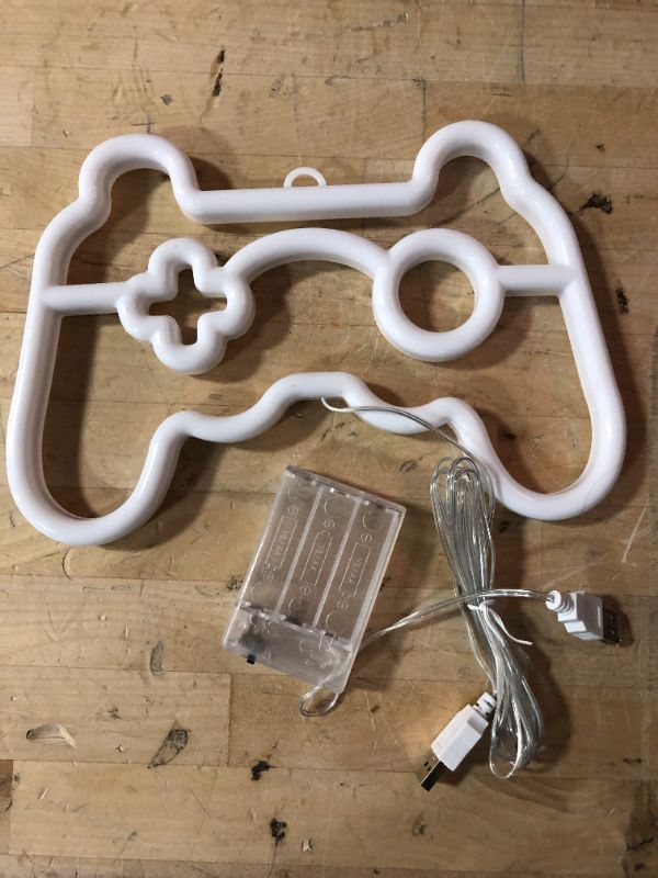 Photo 1 of Neon Sign, Gamepad Shape Led Neon Light Wall Gaming Room Decoration, Neon Light Sign Gamer Gift for Teen Boys Game Decor Bedroom, Gamer Console Neon Lights for Children Game Room Interior Decoration