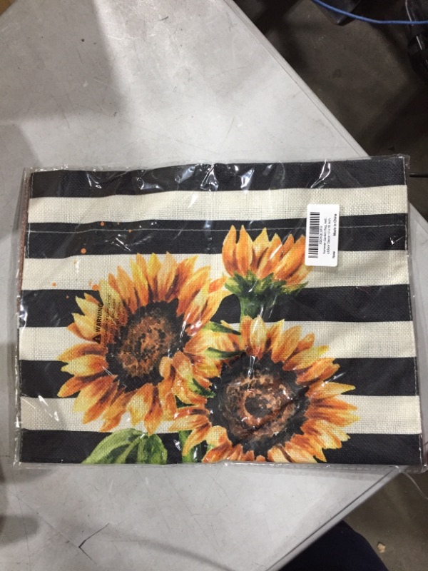 Photo 1 of  Sunflowers Spring Garden Flag Floral Everyday 12.5"x18" Briarwood Lane Checked Sunflowers