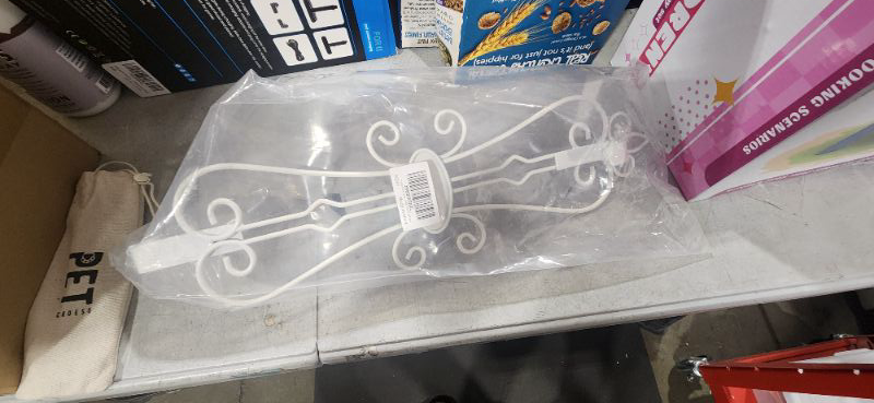 Photo 1 of 7" wreath over the door hanger- scroll design- white