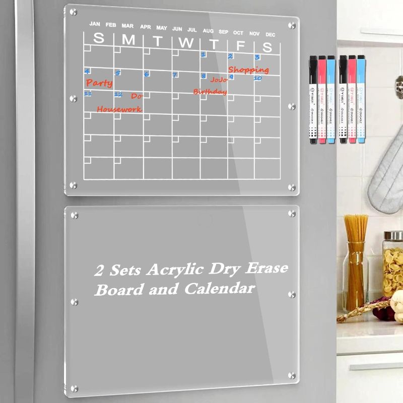 Photo 1 of HTTW Clear Magnetic Fridge Calendar - Stay Organized with 6 Powerful Magnets
