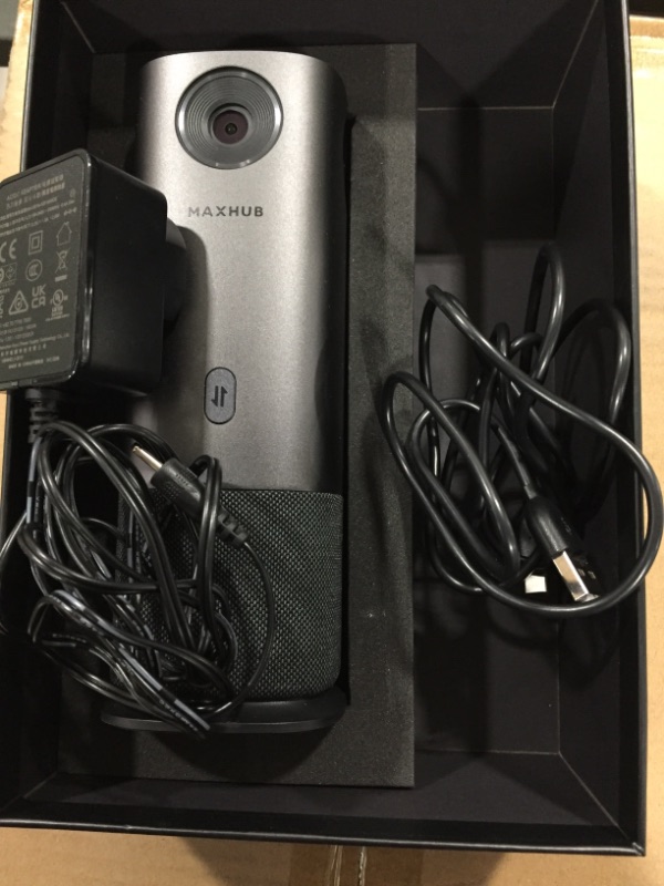 Photo 3 of Enther&MAXHUB 360-Degree Smart Video Conference Camera, All-in-One Conference Room Webcam, Video Conferencing System with Microphone and Speaker for Meeting, Auto Speaker Focus & Precise Angle Adjust