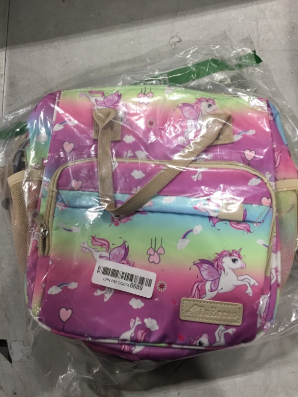 Photo 2 of TuErCao Unicorn Lunch Box for Girls Kids Teens Insulated Lunch Bag Back to School Gift Leakproof Reusable Lunch Tote Bag with Adjustable Shoulder Strap for Kindergarten Primary Middle School Large A9:Unicorn