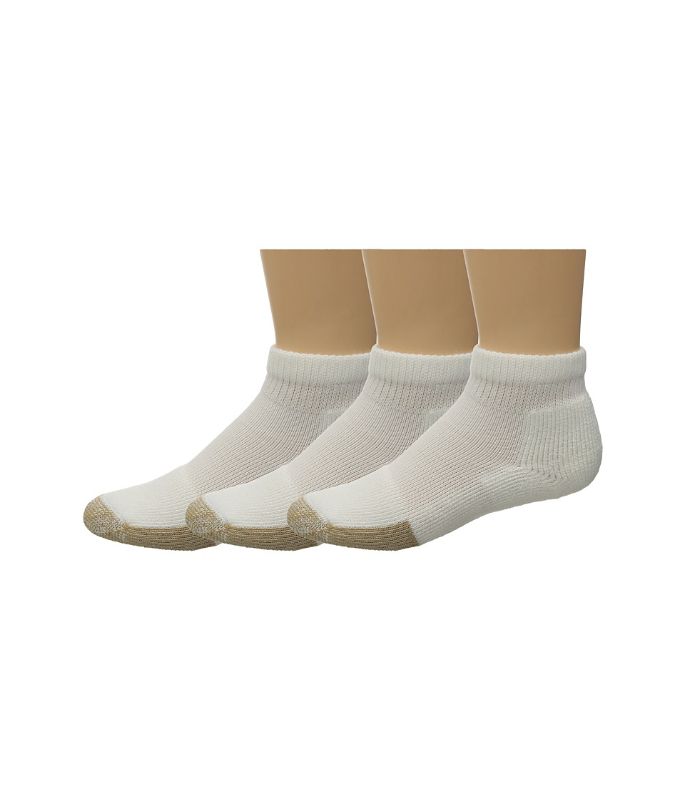 Photo 1 of Thorlos Tennis Mini-Crew Thick Cushion 3-Pair Pack (White) Quarter Length Socks Shoes