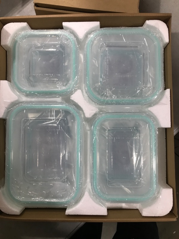 Photo 2 of Vtopmart 8 Pack Glass Food Storage Containers with Lids, Glass Meal Prep Containers, Airtight Glass Bento Boxes with Leak Proof Locking Lids, for Microwave, Oven, Freezer and Dishwasher, BPA Free Green