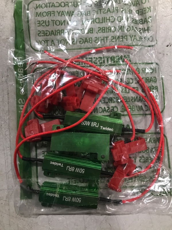 Photo 1 of 4 PCS Load Resistor,LED Turn Signal Resistor Flasher Adaptor with Wire&Clip,50W 6ohm LED Load Resistors Conversion Kit Fix LED Bulb Hyper Flash Turn Signal Light Bulb Fast Blink Error Code (2 Green)