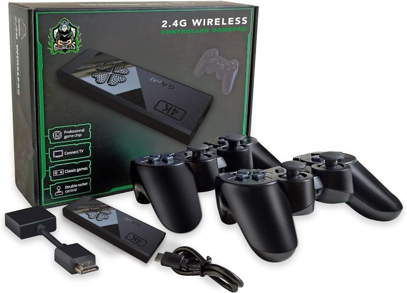 Photo 1 of 2023 New Wireless Retro Game Console | Nostalgia Stick Game | Plug & Play Retro Game Stick 4K HDMI Output, Dual 2.4G Wireless Controllers, Built in 5000+/10000+Games (32G 5000+Games)
