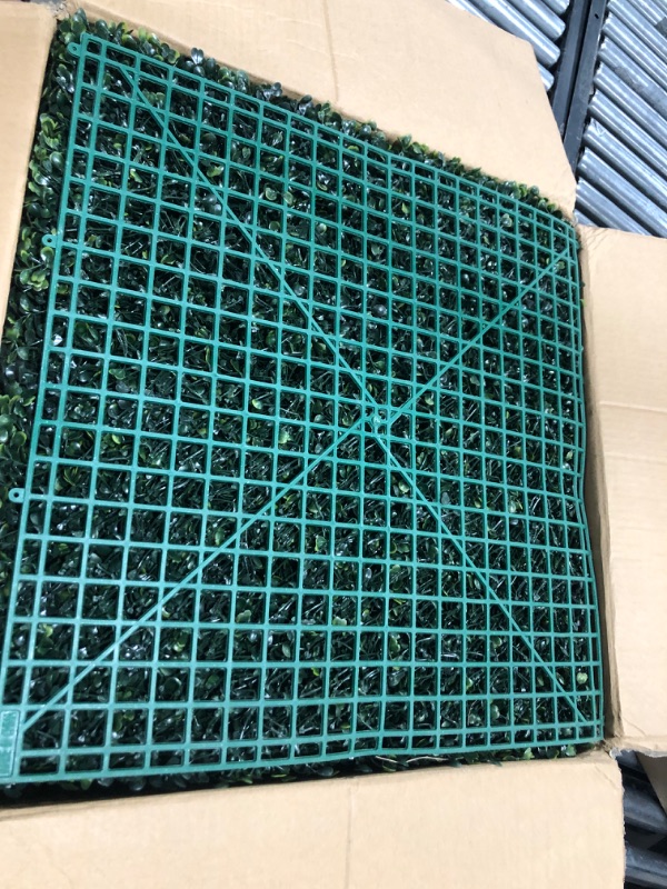 Photo 1 of POZOY 16 PCS Artificial Grass Wall Panels 20"x20" Boxwood Hedge Greenery Wall Backdrop with UV Protection for Home Green Garden Decor Privacy Fence Balcony Screen Indoor Outdoor Wedding Party 16PCS