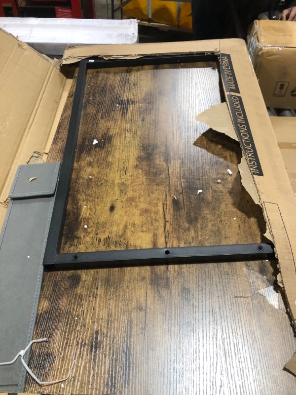 Photo 1 of ODK Study Computer Desk 40 inch Home Office Writing Small Desk, Modern Simple Style PC Table with Storage Bag and Headphone Hook, Vintage 40 inch Vintage