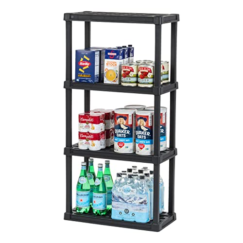 Photo 1 of 4-Tier Shelving Unit, Black - Black
