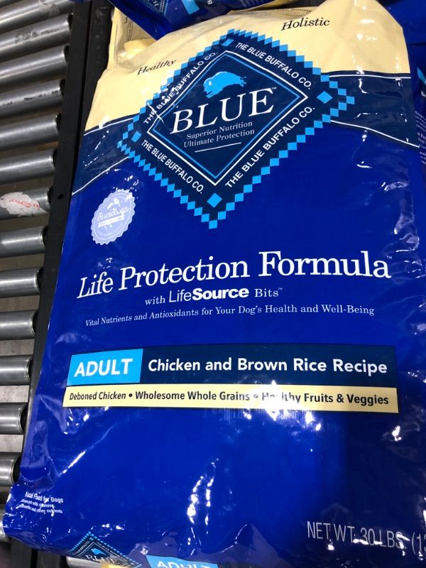 Photo 1 of Blue Buffalo Life Protection Formula Natural Adult Dry Dog Food, Chicken and Brown Rice 30-lb Chicken & Brown Rice 30 Pound (Pack of 1)