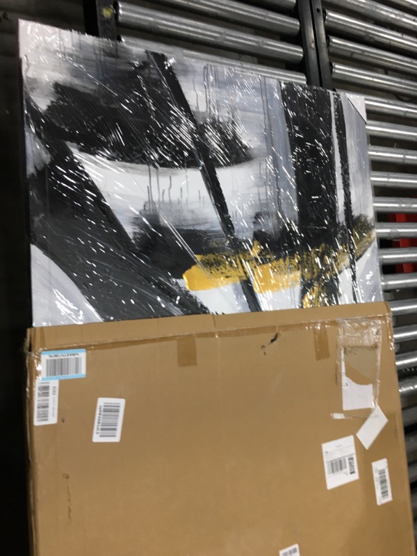 Photo 1 of Yihui Arts Easy Painting Black and White Abstract Contemporary Painting Large Wall Art Canvas Pictures Modern Japanese Office Decor (36x48IN) 48Wx36L Black