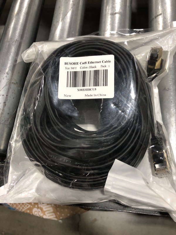 Photo 2 of BUSOHE Cat 7 Ethernet Cable 50 FT, BUSOHE High Speed Shielded Flat Internet Network Computer Patch Cord, Faster Than Cat6/Cat5, LAN Cab