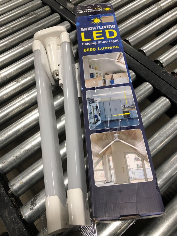 Photo 3 of Bright Living 6000 Lumens Shop Light: Illuminate Every Space with Dual Panel 90° Rotation! Ideal for Vaulted Ceilings, Garages, and More.