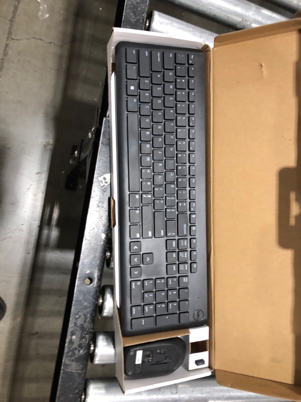 Photo 2 of Dell Wireless Keyboard and Mouse - KM3322W, Wireless - 2.4GHz, Optical LED Sensor, Mechanical Scroll, Anti-Fade Plunger Keys, 6 Multimedia Keys, Tilt Leg - Black