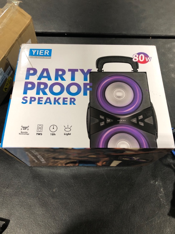 Photo 4 of YIER Wireless TWS Portable Speakers: 100dB Loud 80W Stereo Sound, 18-Hour Playtime, Bassup Technology & Lights - Perfect for Outdoor Parties!
