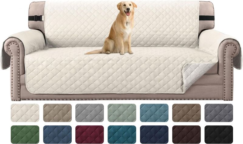 Photo 1 of 2xl sofa cover H.VERSAILTEX Sofa Protector for Dogs/Cats/Pets Sofa Slipcover Quilted Furniture Protector with Non Slip Elastic Strap Water Resistant Sofa Covers Couch...
