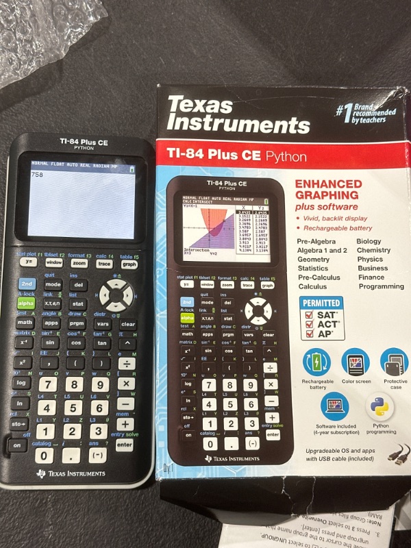 Photo 2 of Texas Instruments TI-84 Plus CE Graphing Calculator - 10 Digits - Color Display - Black