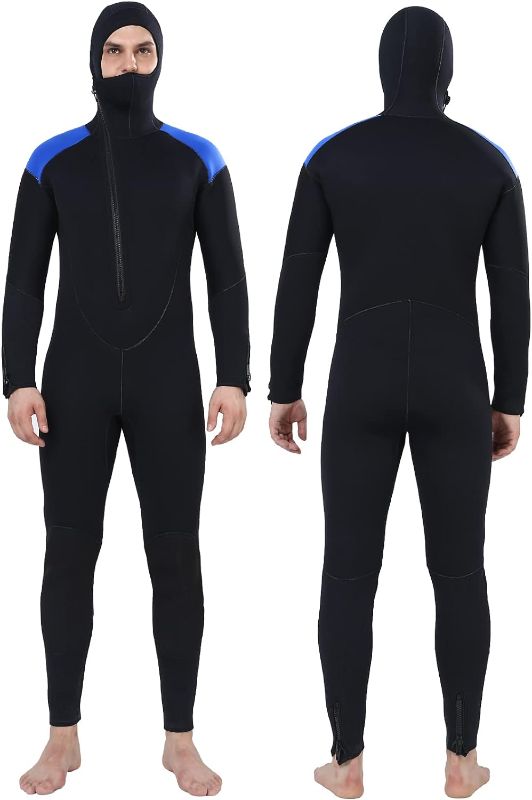 Photo 1 of 2XL DEHAI 5mm Wetsuit Mens Neoprene Diving Wet Suits with Hoodie Long Sleeve Front Zipper Full Body Thermal Swimsuit in Cold Water Keep Warm for Swimming Scuba...
