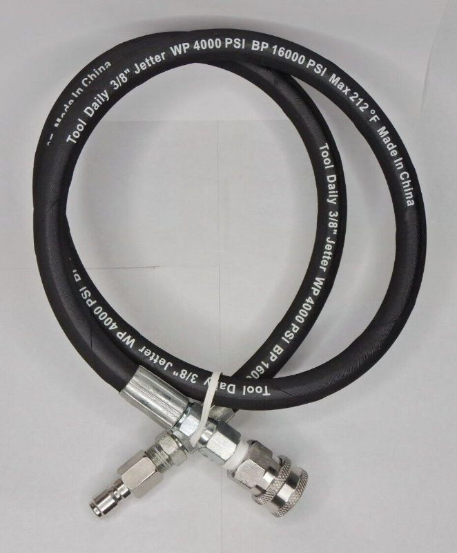 Photo 1 of 4ft Tool Daily 3/8" Jetter WP 4000 PSI BP 16000 PSI Max 212°F High Pressure Hose
