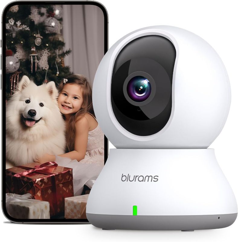 Photo 1 of blurams Security Camera, 2K Indoor Camera 360° Pet Camera for Home Security w/Motion Tracking, Phone App, 2-Way Audio, IR Night Vision, Siren, Works with Alexa & Google Assistant(2.4GHz ONLY)
