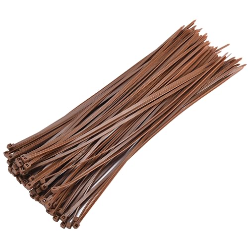 Photo 1 of Bolt Dropper Zip Ties Pack of 100-12'' Brown Heavy Duty Cable Ties - 40lb Strength Self-Locking Nylon Wire Ties - Weather-Resistant Zip Tie for Cable