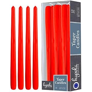 Photo 1 of 12 Pack Tall Taper Candles - 12 Inch White Dripless, Unscented Dinner Candle - Paraffin Wax with Cotton Wicks - 10 Hour Burn Time
