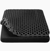 Photo 1 of Silicone Seat,Car Chair Back Cushion,Cooling seat Cushion Thick Big Breathable Honeycomb Design Absorbs Pressure Points Seat Cushion with Non-Slip Cover Gel Cushion for Office Chair Home Car seat