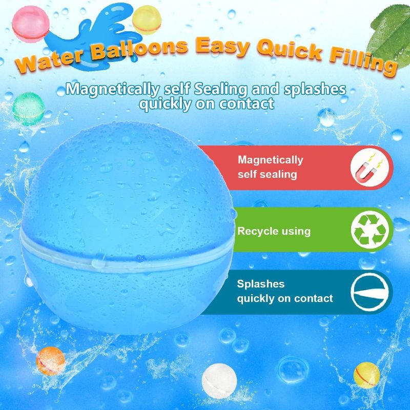 Photo 1 of 98K Reusable Water Balloons Self Sealing Easy Quick Fill, Latex-Free Silicone Water Splash Ball with Mesh Bag, Water Bomb for Kids Adults Outdoor Activities...
