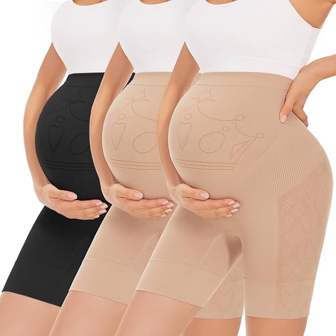 Photo 1 of Boguish Seamless Maternity Shapewear Under Dress, Pregnancy Underwear Belly Support High Waist Panties Shorts for Women
