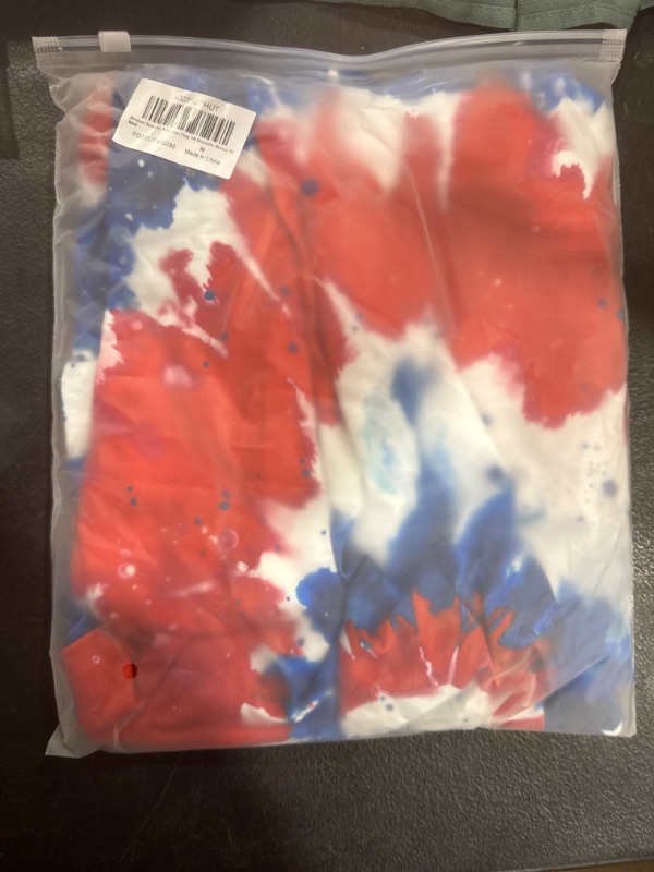 Photo 2 of M For G and PL Women's 4th of July American Flag Short Sleeve Tie Front Shirt
