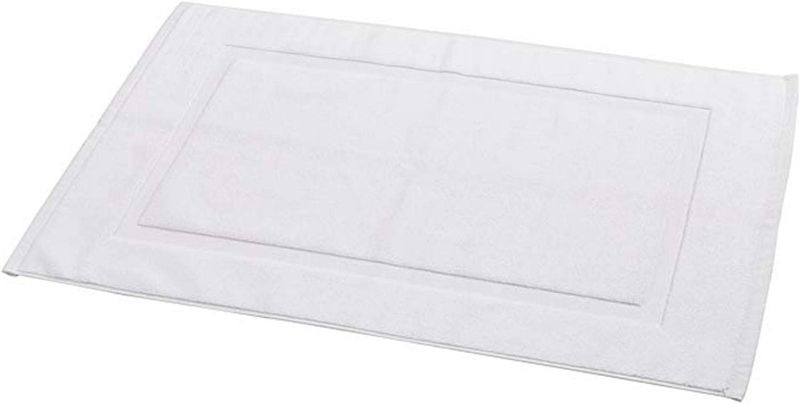 Photo 1 of 50x80cm Bath Mat Carpet Cotton Woven Super Soft Shower Non-Slip Absorbent Floor Bath Rugs(White)
