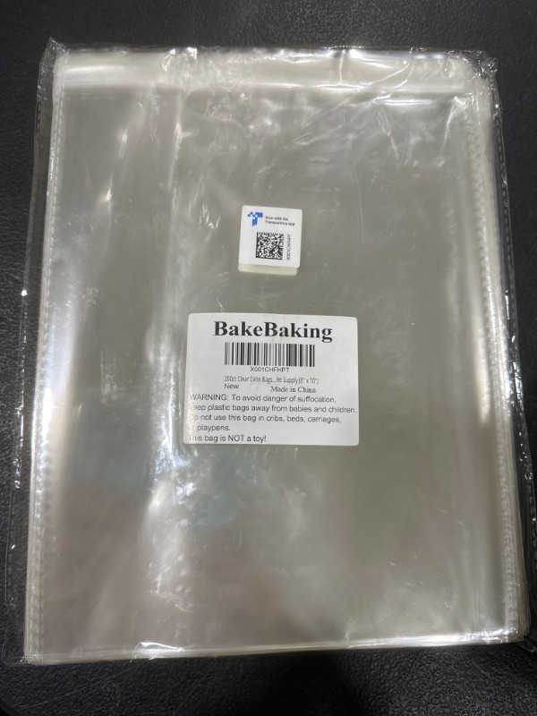 Photo 2 of 200ct Clear Cello Bags 8x10 Adhesive - 1.4 mils Thick Self Sealing Knurling Edges OPP Plastic Bags for Wedding Christmas Birthday Cookie Candy Buffet Supply (8'' x 10'')
