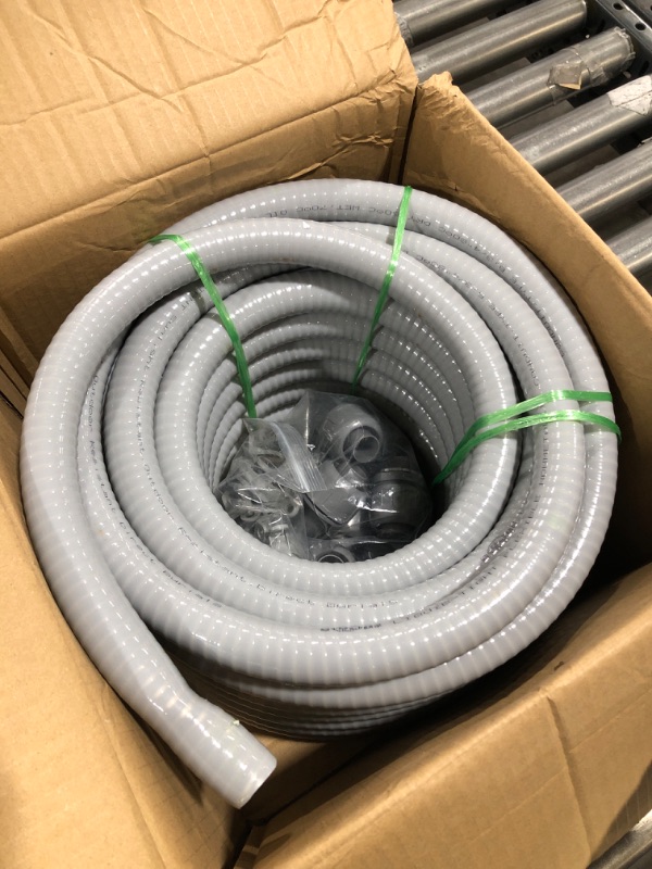 Photo 2 of (3/4" Dia * 50 Feet) Yariwiz Flexible Electrical Conduit Liquid Tight PVC Conduit Kit with 5 PCS Coupling, 3 PCS Elbow and 10 PCS Strap