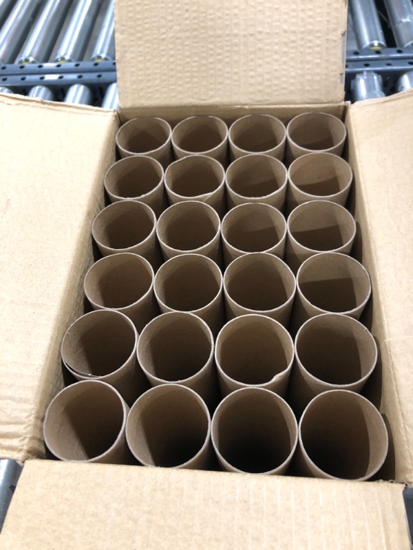 Photo 2 of 24 Pack Brown Cardboard Tubes for Crafts, DIY Projects, Brown (1.8 x 10 In)