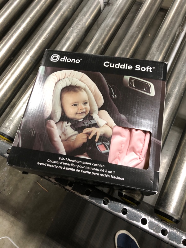 Photo 1 of Diono Cuddle Soft 2-in-1 Baby Head Neck Body Support Pillow for Newborn Baby Super Soft Car Seat Insert Cushion, Perfect for Infant Car Seats, Convertible Car Seats, Strollers, Gray/Pink Cuddle Soft Gray/Pink