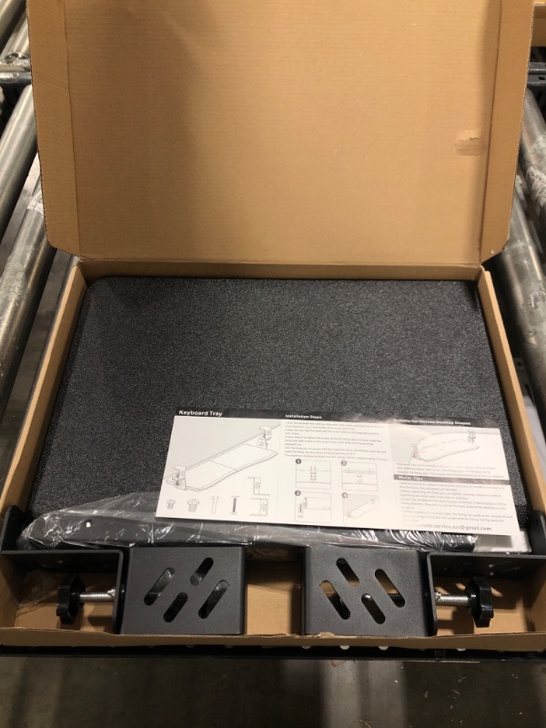 Photo 1 of LETIANPAI Keyboard Tray Under Desk,Pull Out Keyboard & Mouse Tray with Heavy-Duty C Clamp Mount
