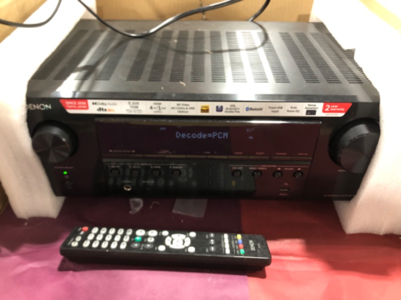 Photo 2 of Denon AVR-S570BT (2022 Model) 5.2 Channel AV Receiver - 8K Ultra HD Audio & Video, Enhanced Gaming Experience, Wireless Streaming via Built-in Bluetooth, (4) 8K HDMI Inputs, Supports eARC