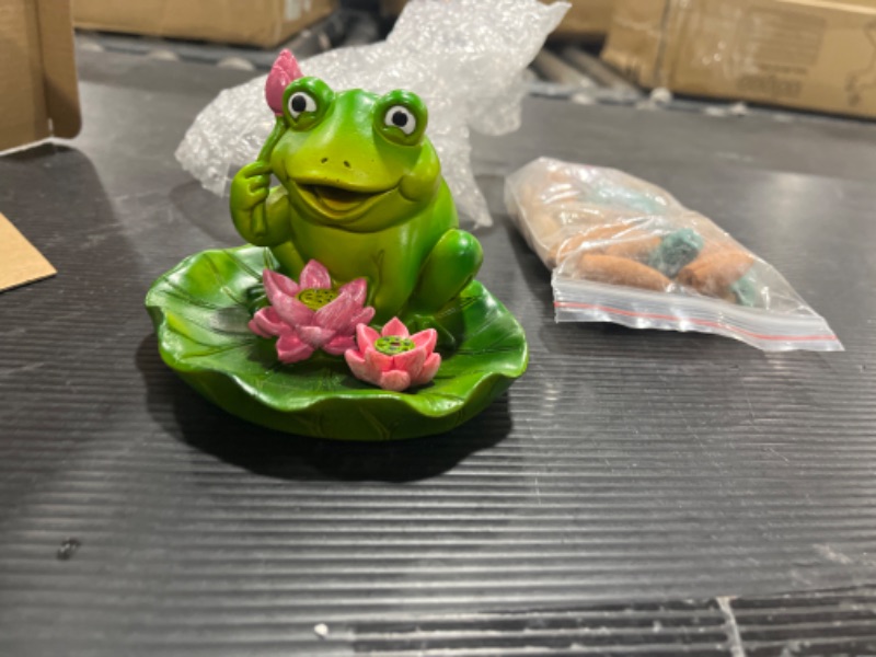 Photo 2 of 1pc Frog Waterfall Incense Burner, Resin Backflow Incense Burner, Household Burner Catcher Holder, Ash Catcher, Incense Burner Holder Ornaments, Home Decor, Room Decor, Tabletop Decor, Creative Home Aromatherapy Gift
