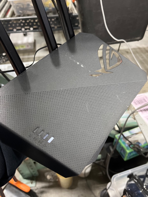 Photo 1 of ASUS ROG Strix AX3000 WiFi 6 Gaming Router (GS-AX3000) - Dedicated Gaming Port, VPN Fusion, Lifetime Free Internet Security, Instant Guard, AiMesh, Adaptive QoS, Port Forwarding, Aura RGB (Renewed)