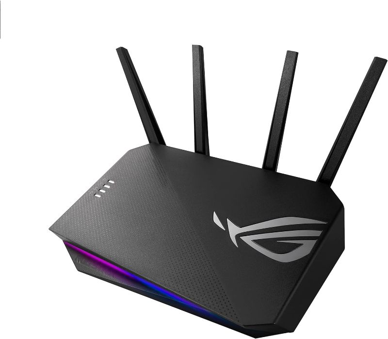 Photo 2 of ASUS ROG Strix AX3000 WiFi 6 Gaming Router (GS-AX3000) - Dedicated Gaming Port, VPN Fusion, Lifetime Free Internet Security, Instant Guard, AiMesh, Adaptive QoS, Port Forwarding, Aura RGB (Renewed)