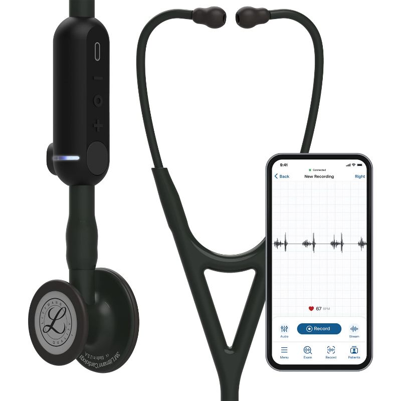 Photo 1 of 3M™ Littmann® CORE Digital Stethoscope, Black Chestpiece, Tube, Stem and Headset, 27 inch, 8480