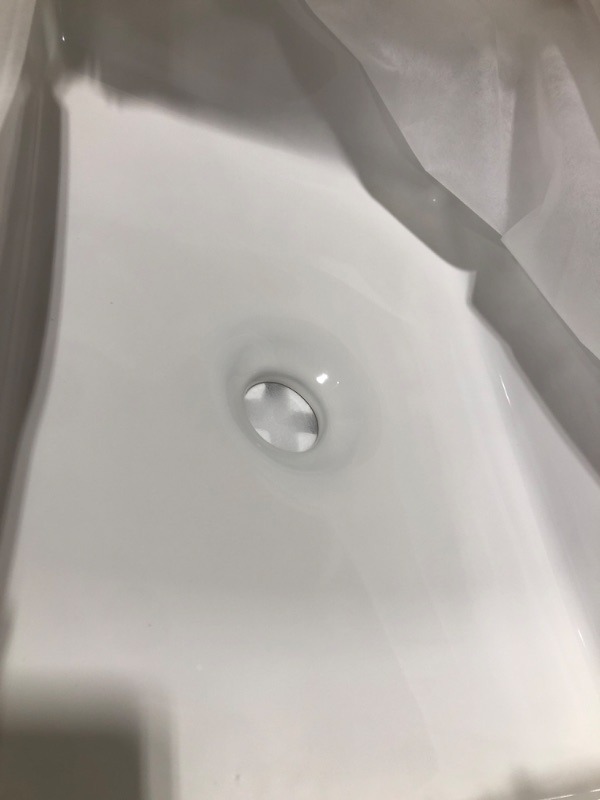 Photo 2 of  Sink Rectangular - Sarlai 19"x15" White Bathroom Sink Rectangle Above Counter Porcelain Ceramic Bathroom Vessel Vanity Sink Art Basin