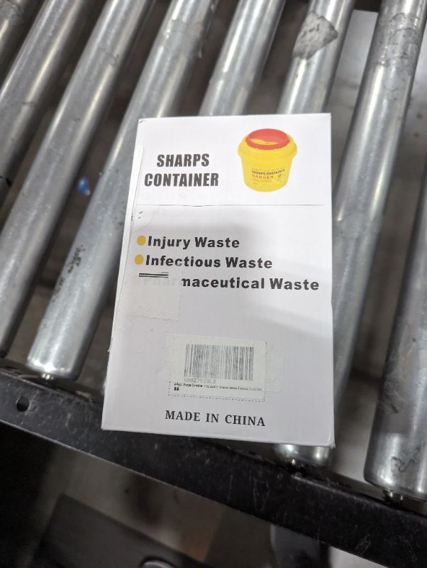 Photo 2 of 4-Pack Sharps Container?1/2 Quart),Tattoo Supplies Small Sharp Needle Disposal Containers,Biohazard Medical Containers Sharps Box for Home and Travel Use