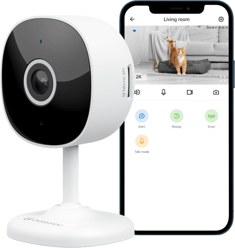 Photo 1 of GALAYOU WiFi Camera 2K, Indoor Home Security Cameras for Baby/Elder/Dog/Pet Camera with Phone app,24/7 SD Card Storage,Works with Alexa & Google Home G7