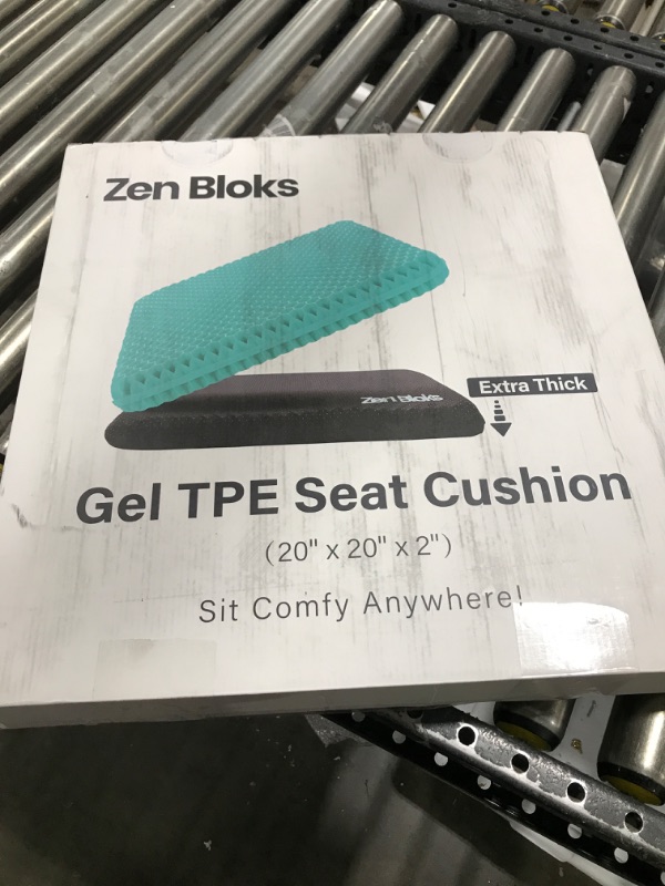 Photo 2 of Zen Bloks XL Extra Thick Gel Seat Cushion for Extended Sitting, Office, Back, Tailbone, Sciatica, Coccyx, and Hip Pain Relief - Non-Slip for Wheelchairs, Car Seat for Driving (19.5"x19.5"x1.95")