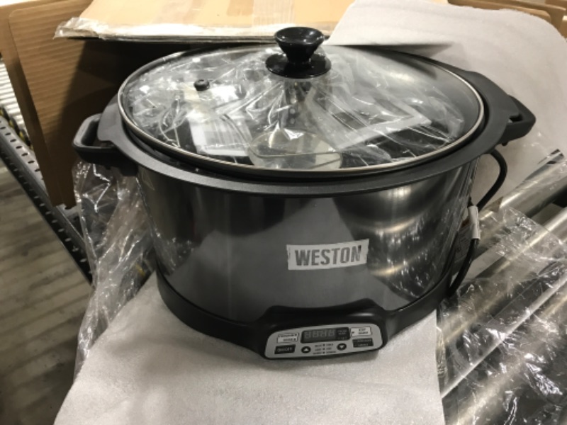 Photo 2 of WESTON BRANDS 2-in-1 Indoor Electric Smoker & Programmable Slow Cooker, 6 Quart, With 3-Tier Smoking Rack for Meat, Cheese and More, Dishwasher Safe Crock, Temperature Probe, Black (03-2500-W)1026274214
lpnpmcd4825243
