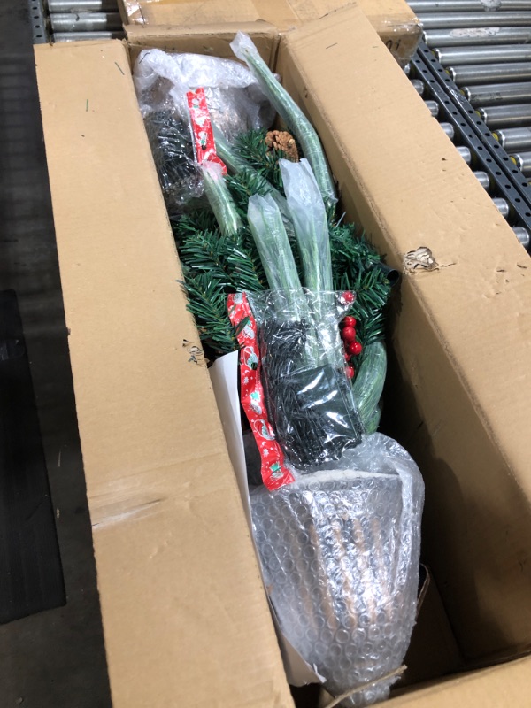 Photo 1 of 2 Pack Christmas Tree,3FT Artificial Christmas Entrance Tree with Ornaments and Lights Battery Oprated,Mini Xmas Trees 