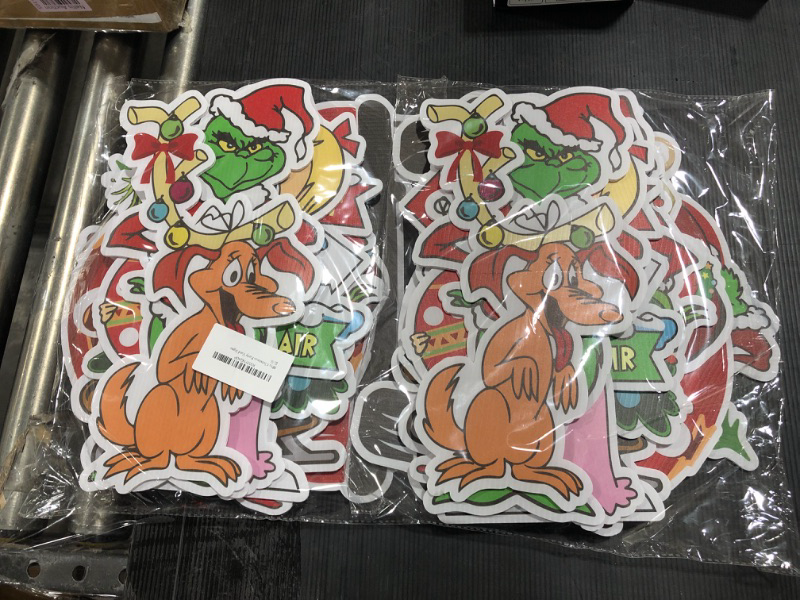 Photo 1 of 8 PACK CHRISTMAS PARTY SIGNS, GRINCH THEME - 2 PACK